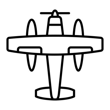 Deniz uçağı Simgesi, Basit Siyah ve Beyaz Vektör İllüstrasyonu