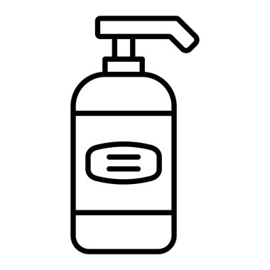 Sabun Simgesi, Basit Siyah ve Beyaz Vektör İllüstrasyonu