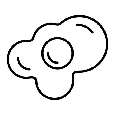 Yumurta Beyaz Simgesi, Basit Siyah ve Beyaz Vektör İllüstrasyonu