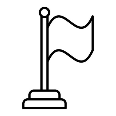 FLag Simgesi, Basit Siyah ve Beyaz Vektör İllüstrasyonu