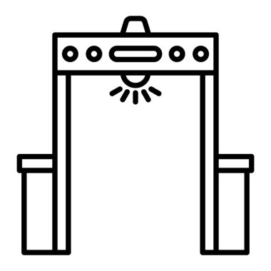 Metal dedektörü simgesi, Basit Siyah ve Beyaz Vektör İllüstrasyonu