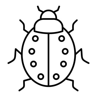 Haşere Simgesi, Basit Siyah ve Beyaz Vektör İllüstrasyonu