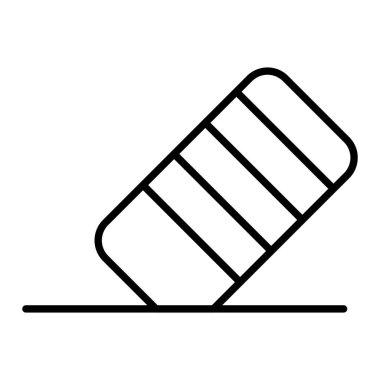 Silgi Simgesi, Basit Siyah ve Beyaz Vektör İllüstrasyonu