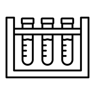 Örnek Tüpü Simgesi, Basit Siyah ve Beyaz Vektör İllüstrasyonu