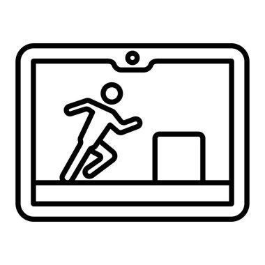 Parkour Simgesi, Basit Siyah ve Beyaz Vektör İllüstrasyonu