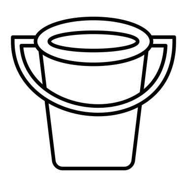 Bucket Simgesi, Basit Siyah ve Beyaz Vektör İllüstrasyonu