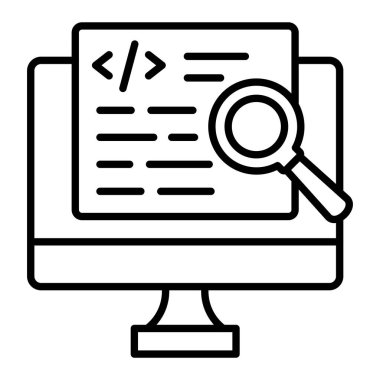 İşlem çizgisi simgesi, Basit Siyah ve Beyaz Vektör İllüstrasyonu