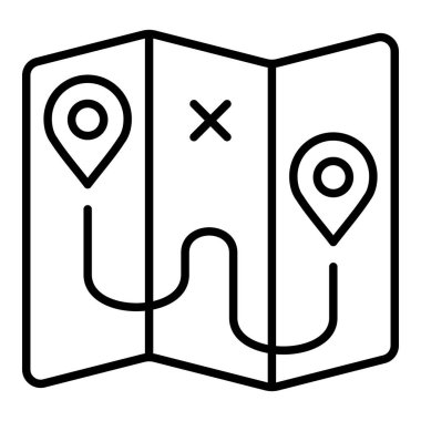 Yol çizgisi simgesi, Basit Siyah ve Beyaz Vektör İllüstrasyonu