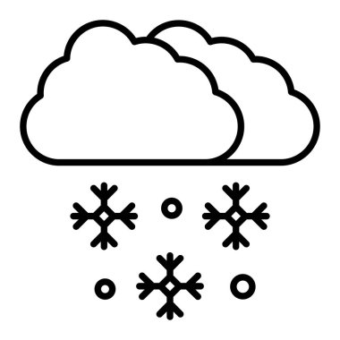 Karlı Simge, Basit Siyah ve Beyaz Vektör İllüstrasyonu