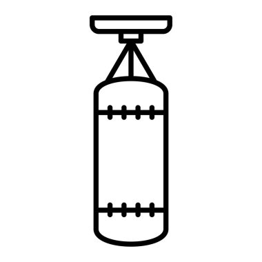 Kum Torbası Simgesi, Basit Siyah ve Beyaz Vektör İllüstrasyonu