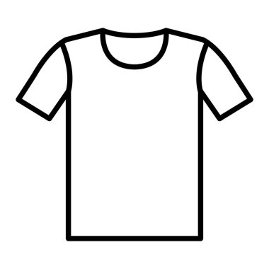 Gömlek Simgesi, Basit Siyah ve Beyaz Vektör İllüstrasyonu