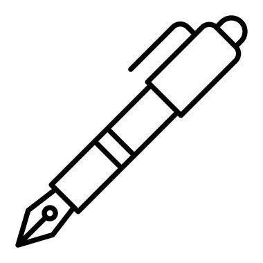 Kalem Simgesi, Basit Siyah ve Beyaz Vektör İllüstrasyonu