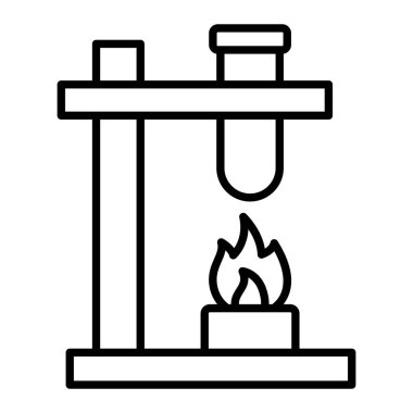 Alev Simgesi, Basit Siyah ve Beyaz Vektör İllüstrasyonu