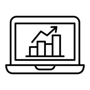 İstatistik Simgesi, Basit Siyah ve Beyaz Vektör İllüstrasyonu