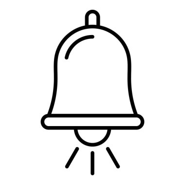 Alarm Çanı Simgesi, Basit Siyah ve Beyaz Vektör İllüstrasyonu