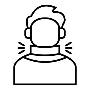 Boyun Kayışı Simgesi, Basit Siyah ve Beyaz Vektör İllüstrasyonu