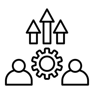 Geliştirme çizgisi simgesi, Basit Siyah ve Beyaz Vektör İllüstrasyonu