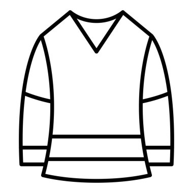 Kriket Kazağı çizgisi simgesi, Basit Siyah ve Beyaz Vektör İllüstrasyonu