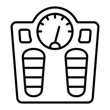 Ağırlık Ölçekleme çizgisi simgesi, Basit Siyah ve Beyaz Vektör İllüstrasyonu