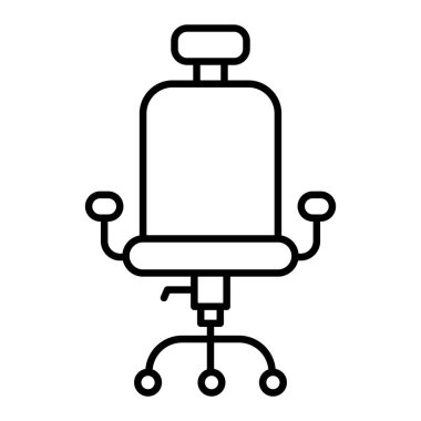 Ofis Başkanı Simgesi, Basit Siyah ve Beyaz Vektör İllüstrasyonu
