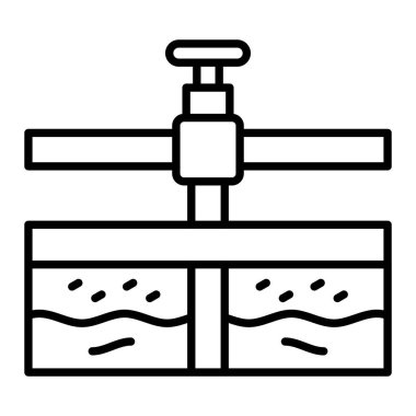 Boru hattı simgesi, Basit Siyah ve Beyaz Vektör İllüstrasyonu