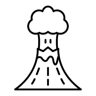 Volkan Simgesi, Basit Siyah ve Beyaz Vektör İllüstrasyonu