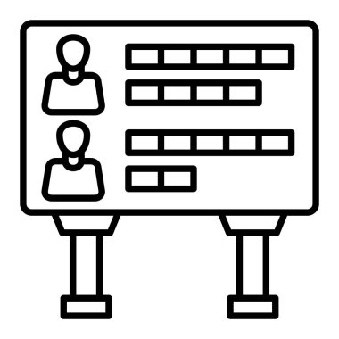 Puan tablosu simgesi, Basit Siyah ve Beyaz Vektör İllüstrasyonu