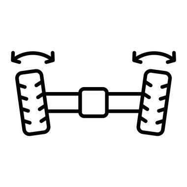 Tekerlek Hizalama Çizgisi simgesi, Basit Siyah ve Beyaz Vektör İllüstrasyonu
