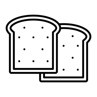 Ekmek Simgesi, Basit Siyah ve Beyaz Vektör İllüstrasyonu