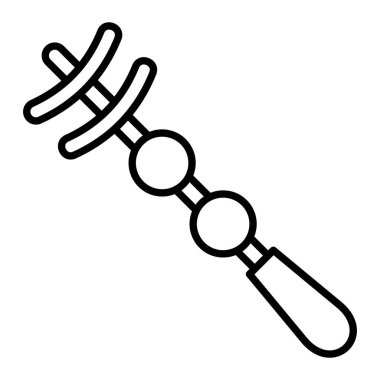 Şiş Simgesi, Basit Siyah ve Beyaz Vektör İllüstrasyonu