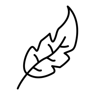 Tüy Simgesi, Basit Siyah ve Beyaz Vektör İllüstrasyonu