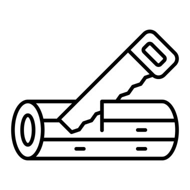 Testere çizgisi simgesi, Basit Siyah ve Beyaz Vektör İllüstrasyonu