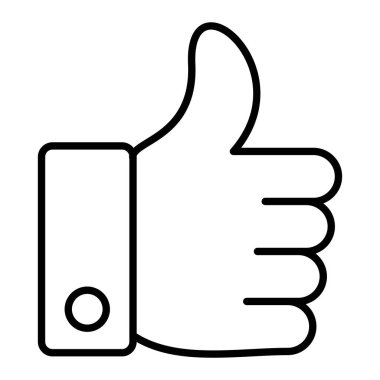 Başparmak yukarı Simge, Basit Siyah ve Beyaz Vektör İllüstrasyonu