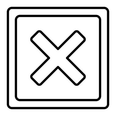 Simgeyi Kapat, Basit Siyah ve Beyaz Vektör İllüstrasyonu