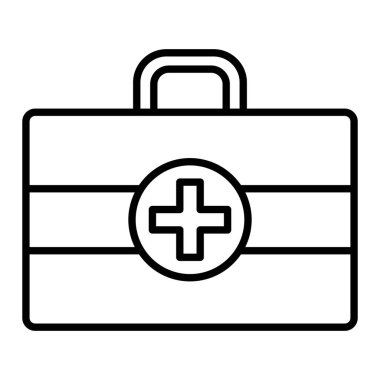 İlk Yardım Simgesi, Basit Siyah ve Beyaz Vektör İllüstrasyonu