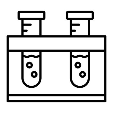Tüp Simgesi Deneme, Basit Siyah ve Beyaz Vektör İllüstrasyonu