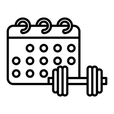 Zamanlama Simgesi, Basit Siyah ve Beyaz Vektör İllüstrasyonu