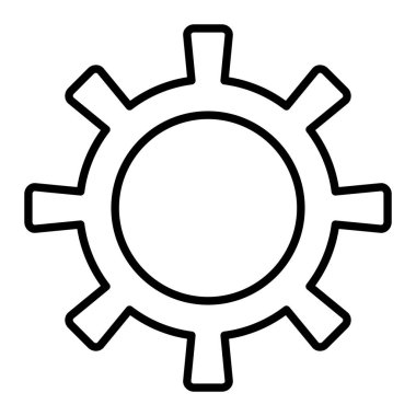 Cogwheel Simgesi, Basit Siyah ve Beyaz Vektör İllüstrasyonu