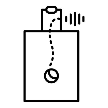 DRS Kriket Çizgisi simgesi, Basit Siyah ve Beyaz Vektör İllüstrasyonu