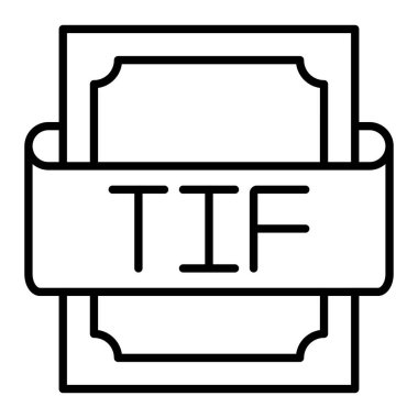 Tif Simgesi, Basit Siyah ve Beyaz Vektör İllüstrasyonu