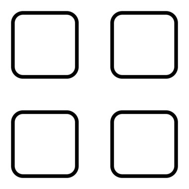 Menü Simgesi, Basit Siyah ve Beyaz Vektör İllüstrasyonu