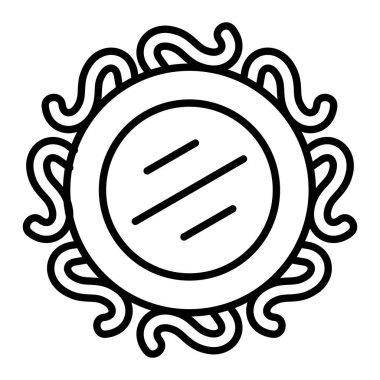 Duvar Aynası Simgesi, Basit Siyah ve Beyaz Vektör İllüstrasyonu