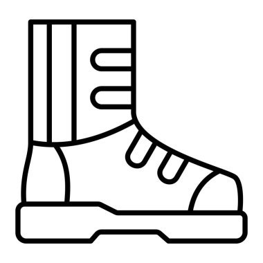 Ayakkabı Simgesi, Basit Siyah ve Beyaz Vektör İllüstrasyonu