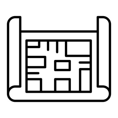 Şablon Simgesi, Basit Siyah ve Beyaz Vektör İllüstrasyonu