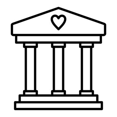 Temel Simge, Basit Siyah ve Beyaz Vektör İllüstrasyonu