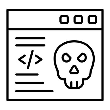 Terminal Simgesi, Basit Siyah ve Beyaz Vektör İllüstrasyonu