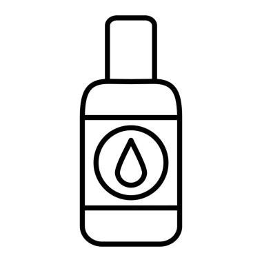 Organik Yağ Simgesi, Basit Siyah ve Beyaz Vektör İllüstrasyonu