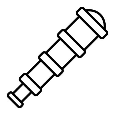 Spyglass Simgesi, Basit Siyah ve Beyaz Vektör İllüstrasyonu