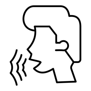 Hoarseness Simgesi, Basit Siyah ve Beyaz Vektör İllüstrasyonu