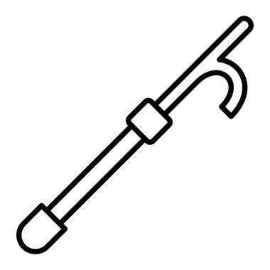 Kanca Simgesi, Basit Siyah ve Beyaz Vektör İllüstrasyonu